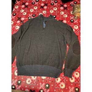 F/X‎ Fusion Men's Black Cotton Knit 1/4 Zip Sweater Pullover - Size XL